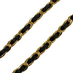 Chanel Vintage CC Logo Cambon Medal Leather Chain Belt Gold Black — view 6