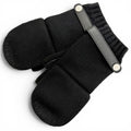 Hermes Lionel Cashmere 100% Series Button Deerskin Leather Knit Gloves Mittens