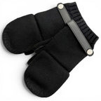 Hermes Lionel Cashmere 100% Series Button Deerskin Leather Knit Gloves Mittens