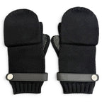 Hermes Lionel Cashmere 100% Series Button Deerskin Leather Knit Gloves Mittens — view 2
