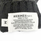Hermes Lionel Cashmere 100% Series Button Deerskin Leather Knit Gloves Mittens — view 7