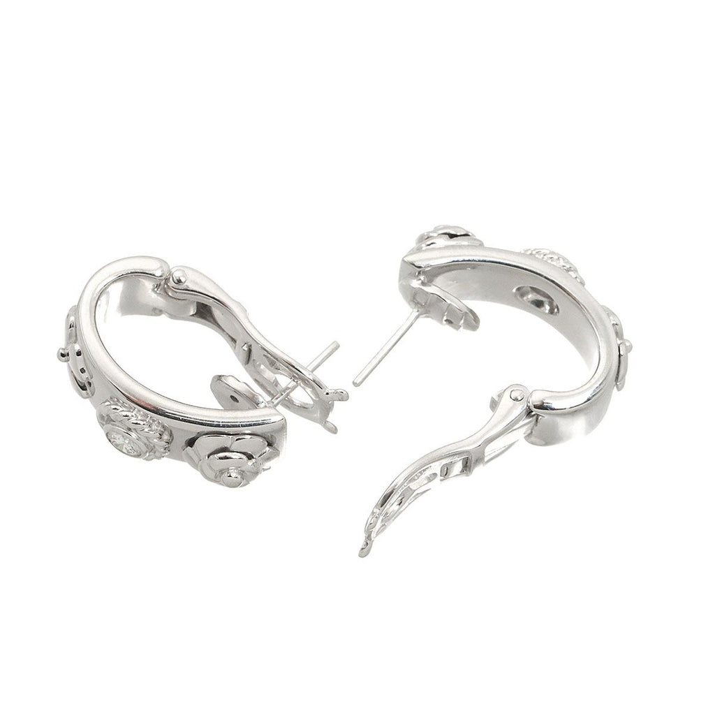 Chanel Three Symbols Diamond Earrings 18k WG White Gold 750 Pierced — view 3
