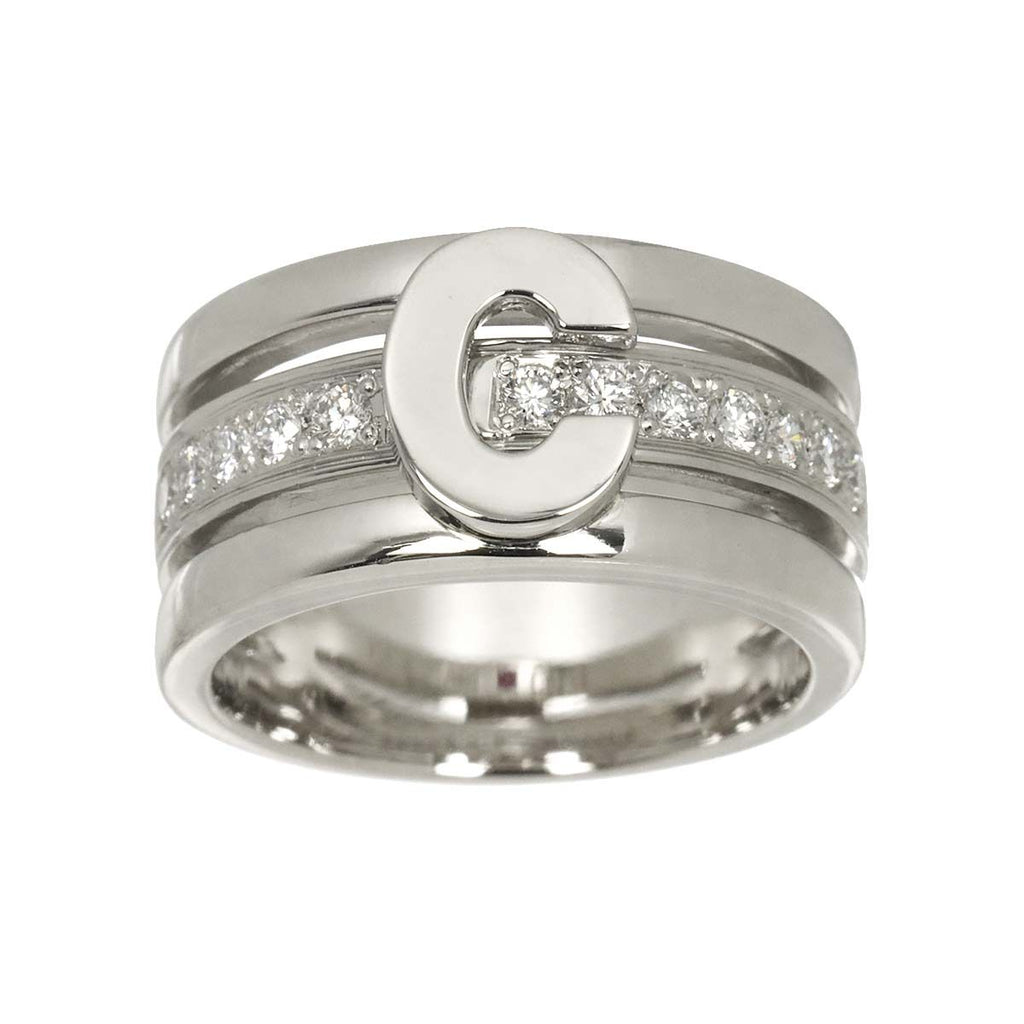 Celine Ring Diamond Ruby Pt Platinum Logo — view 2