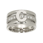 Celine Ring Diamond Ruby Pt Platinum Logo — view 2