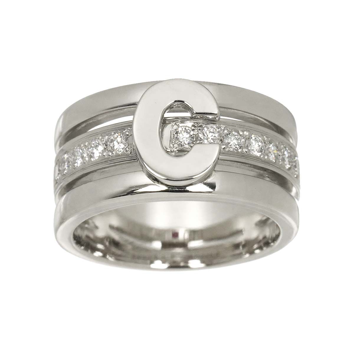 Celine Ring Diamond Ruby Pt Platinum Logo — view 2