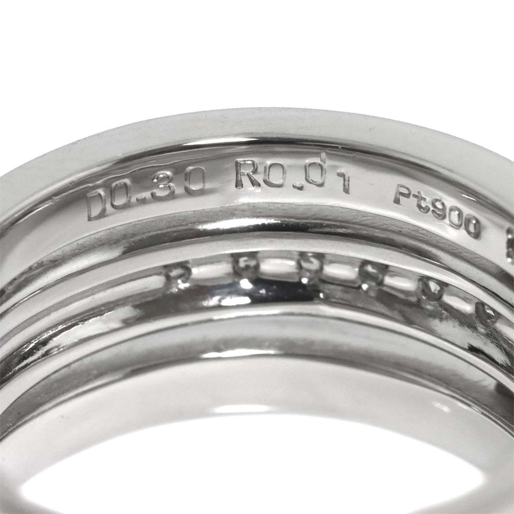 Celine Ring Diamond Ruby Pt Platinum Logo — view 4