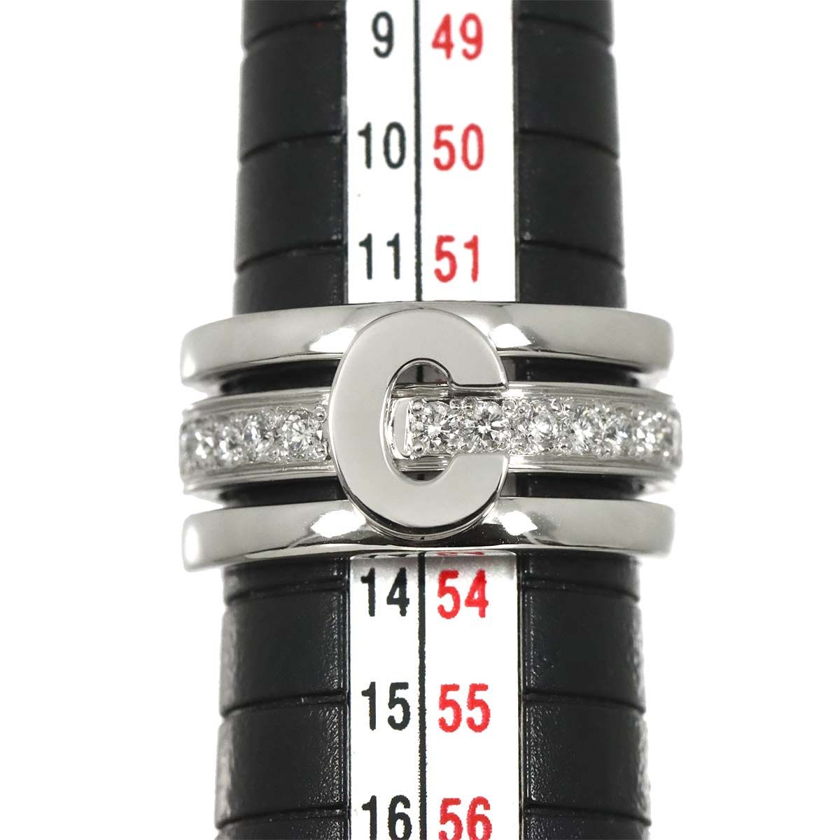 Celine Ring Diamond Ruby Pt Platinum Logo — view 7