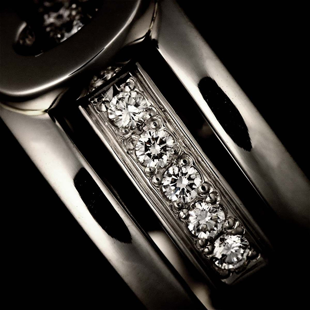 Celine Ring Diamond Ruby Pt Platinum Logo — view 6