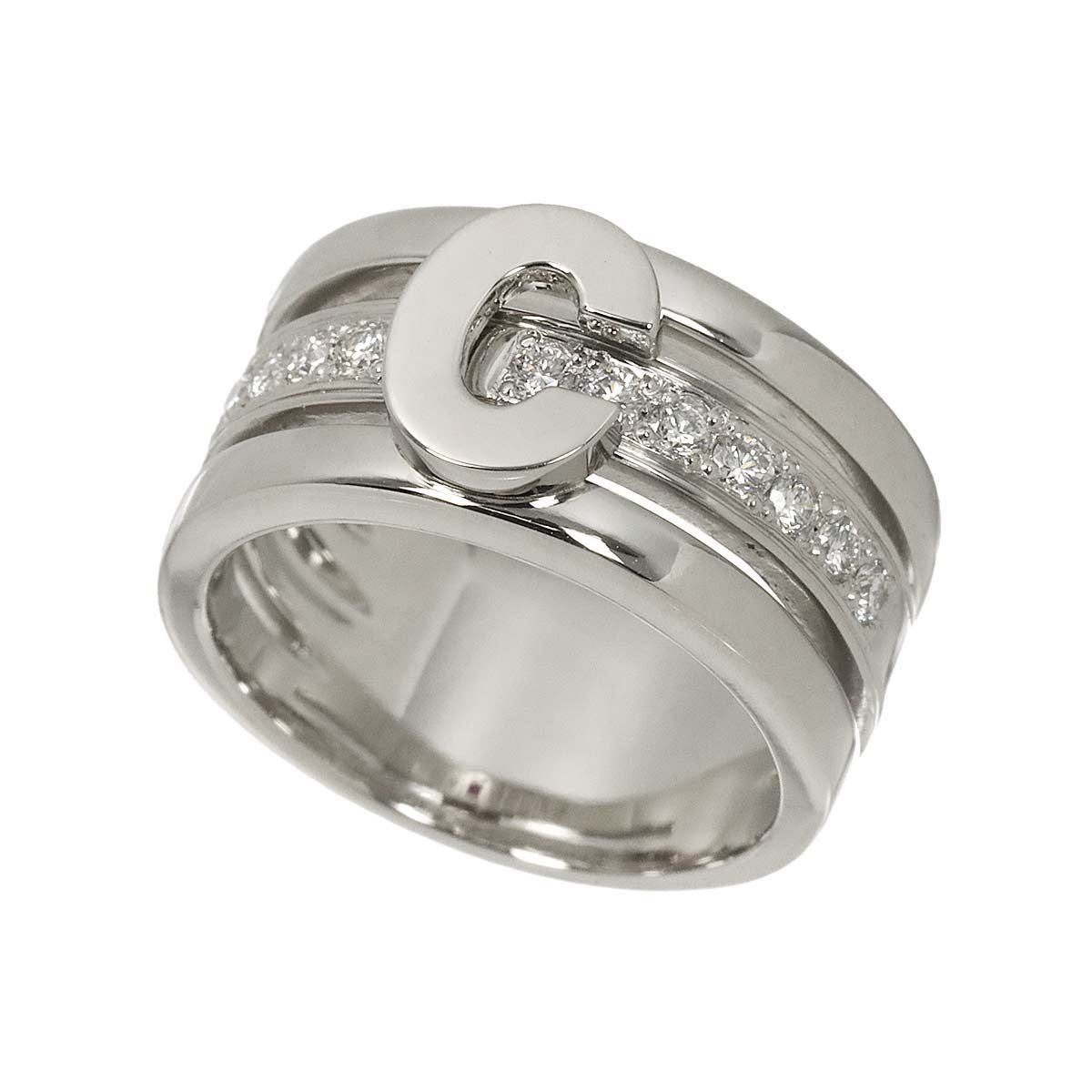 Celine Ring Diamond Ruby Pt Platinum Logo — view 5