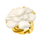 Chanel Camellia Ring Cacholong 18k YG Yellow Gold — view 5