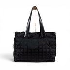Chanel New Travel Line Tote MM Black Nylon Canvas — view 2