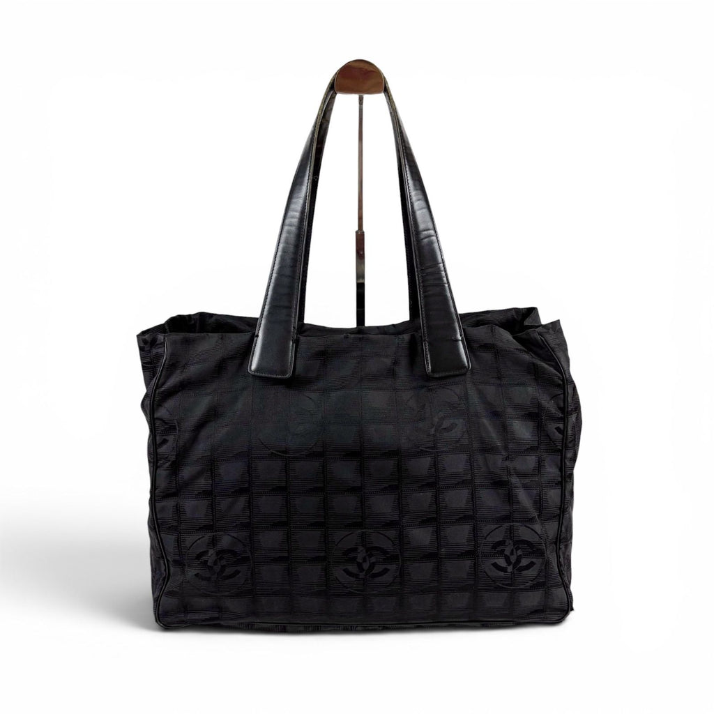 Chanel New Travel Line Tote MM Black Nylon Canvas — view 3