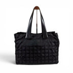 Chanel New Travel Line Tote MM Black Nylon Canvas — view 3