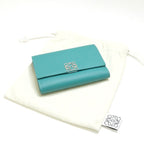 Loewe Lowe Anagram Vertical Wallet Small Pebble Grain Calf Green Trifold — view 6