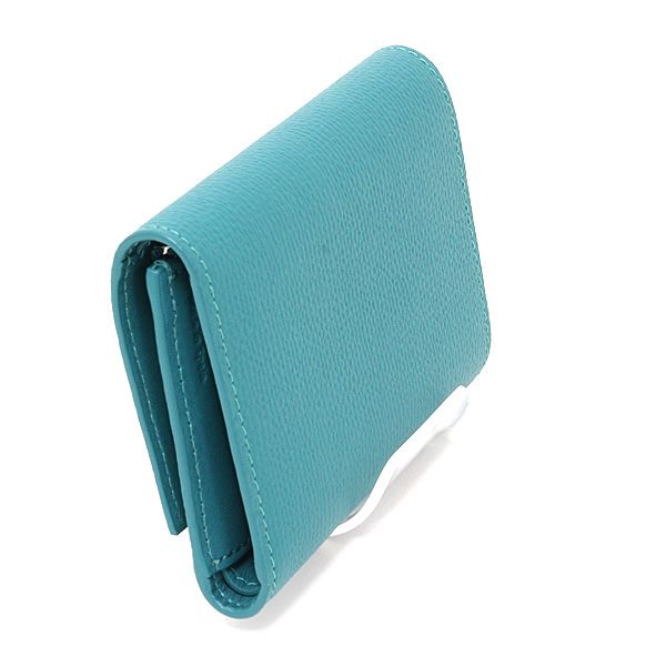 Loewe Lowe Anagram Vertical Wallet Small Pebble Grain Calf Green Trifold — view 2