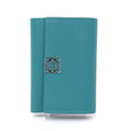 Loewe Lowe Anagram Vertical Wallet Small Pebble Grain Calf Green Trifold