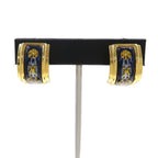 Hermes Enamel Earrings Brown
