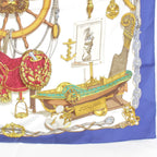 Hermes Carre 90 Museum Scarf Silk Blue — view 5