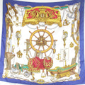 Hermes Carre 90 Museum Scarf Silk Blue