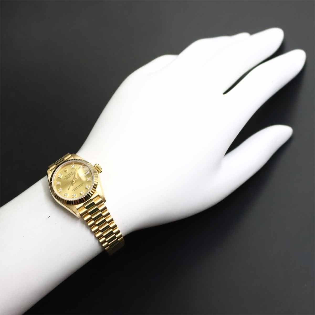 Rolex Datejust No Watch Diamond Champagne Gold 18k Yellow Automatic Winding — view 3
