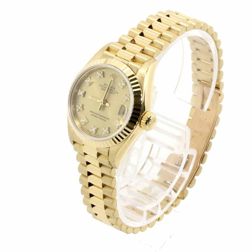 Rolex Datejust No Watch Diamond Champagne Gold 18k Yellow Automatic Winding — view 2