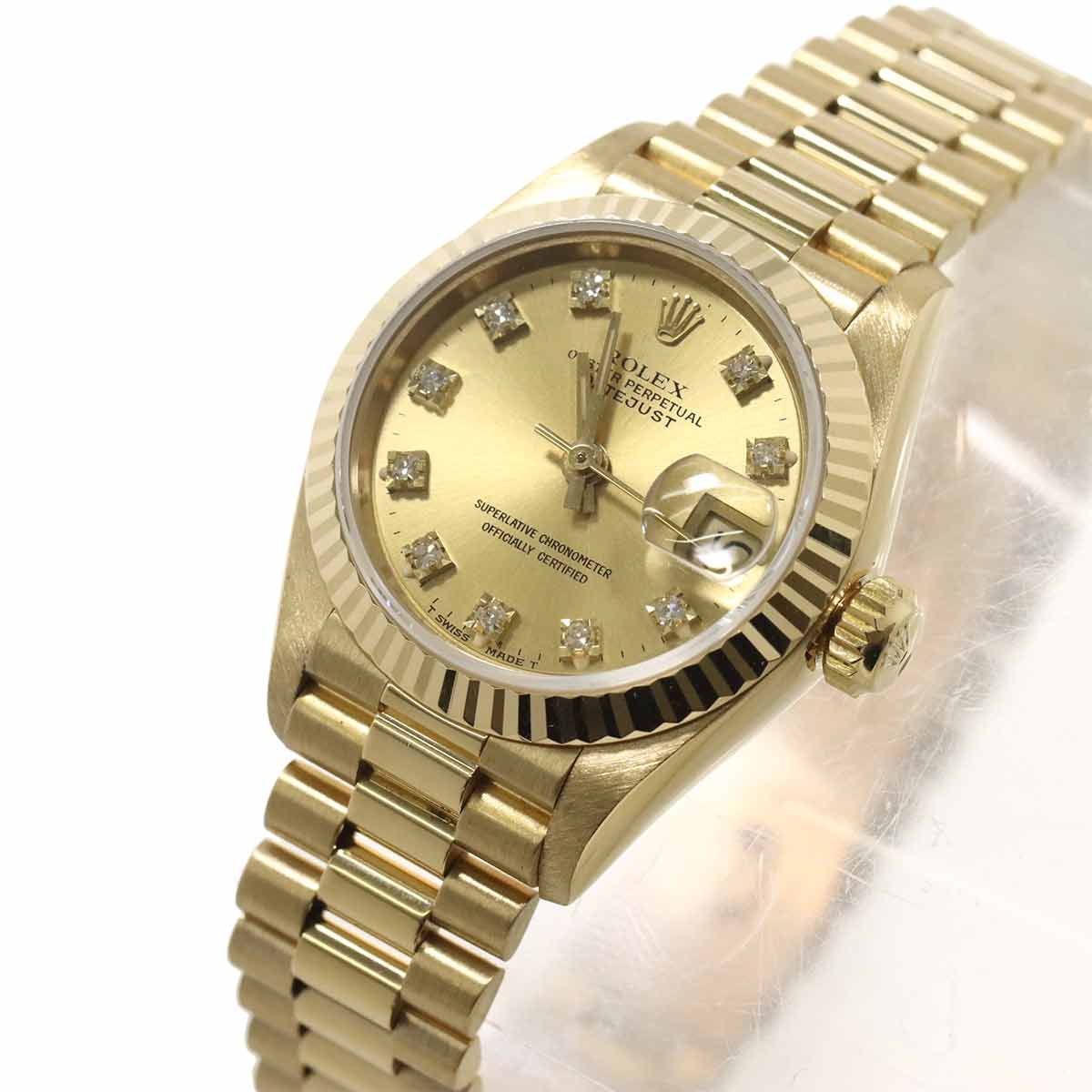 Rolex Datejust No Watch Diamond Champagne Gold 18k Yellow Automatic Winding — view 7