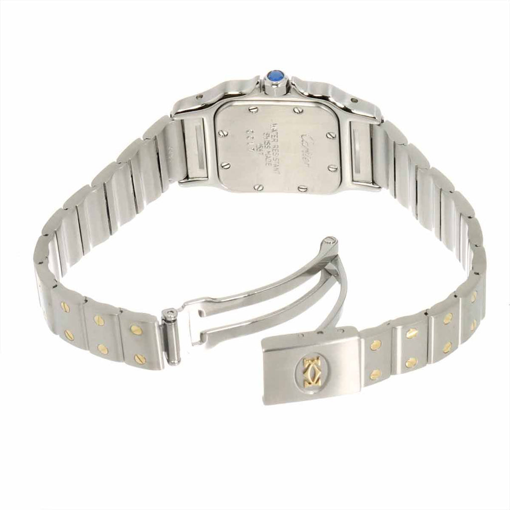 Cartier Santos Galbee SM Combination Watch Ivory 18k Yellow Gold Quartz — view 4