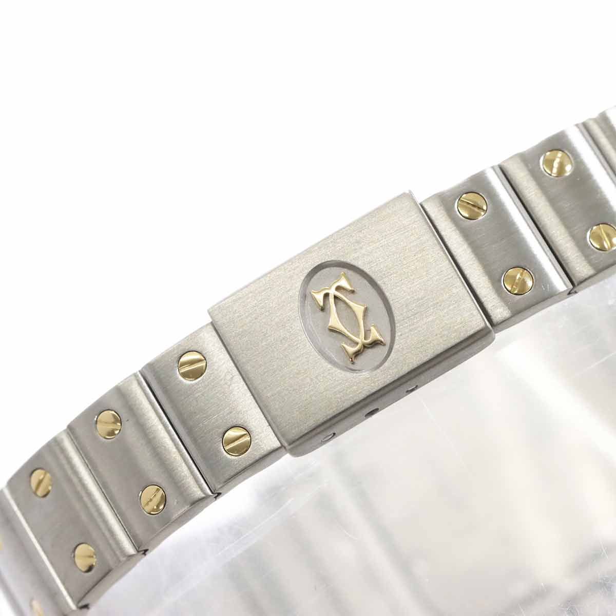 Cartier Santos Galbee SM Combination Watch Ivory 18k Yellow Gold Quartz — view 6