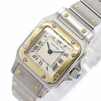 Cartier Santos Galbee SM Combination Watch Ivory 18k Yellow Gold Quartz — view 7