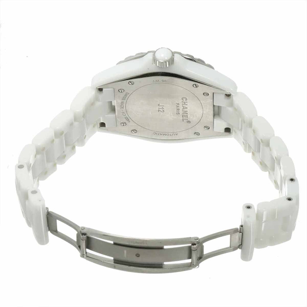 Chanel 42 Watch Date Diamond Pink Saffiano Bezel White Ceramic Automatic Winding — view 5