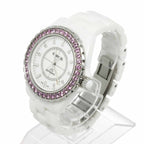 Chanel 42 Watch Date Diamond Pink Saffiano Bezel White Ceramic Automatic Winding — view 3