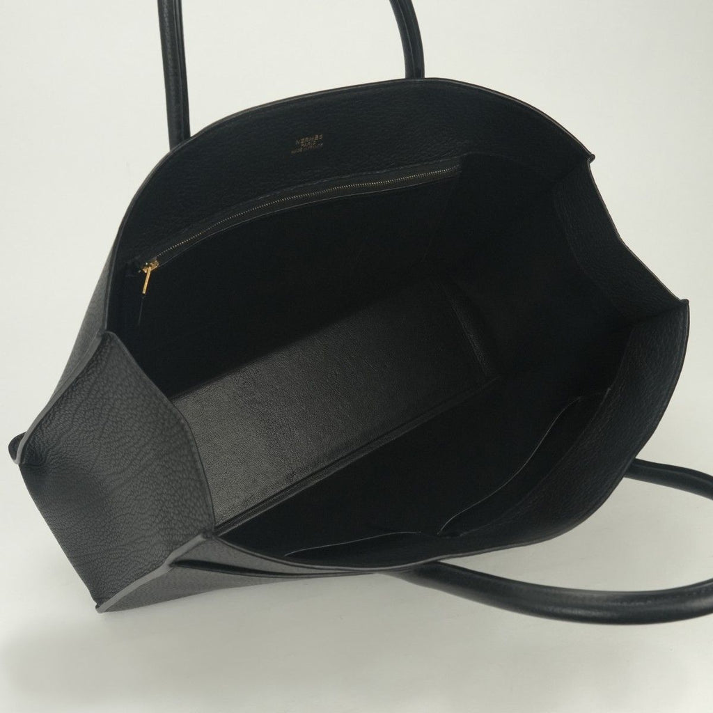 Hermes White Bus GM Business Briefcase Togo Noir Black Gold — view 8