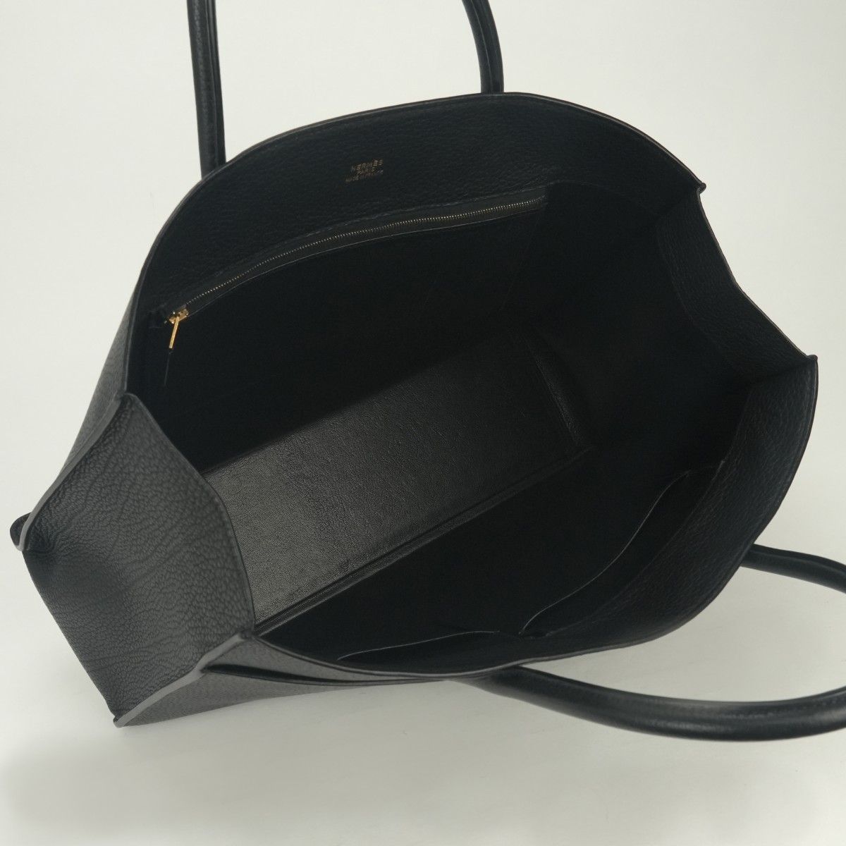 Hermes White Bus GM Business Briefcase Togo Noir Black Gold — view 8