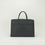 Hermes White Bus GM Business Briefcase Togo Noir Black Gold