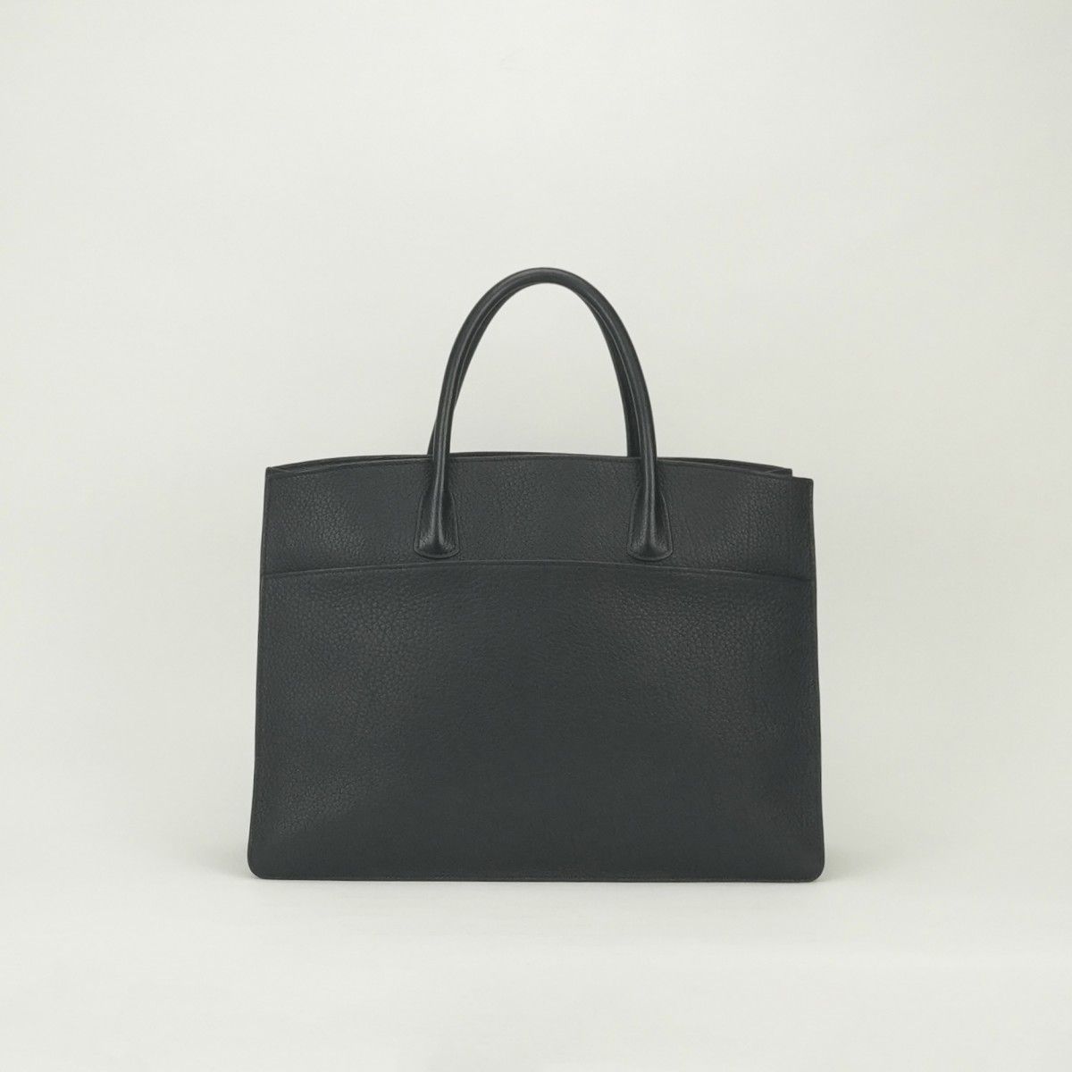 Hermes White Bus GM Business Briefcase Togo Noir Black Gold