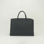 Hermes White Bus GM Business Briefcase Togo Noir Black Gold — view 3