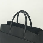 Hermes White Bus GM Business Briefcase Togo Noir Black Gold — view 4