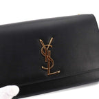 Saint Laurent Kate Chain Shoulder Bag Leather Black Medium — view 9
