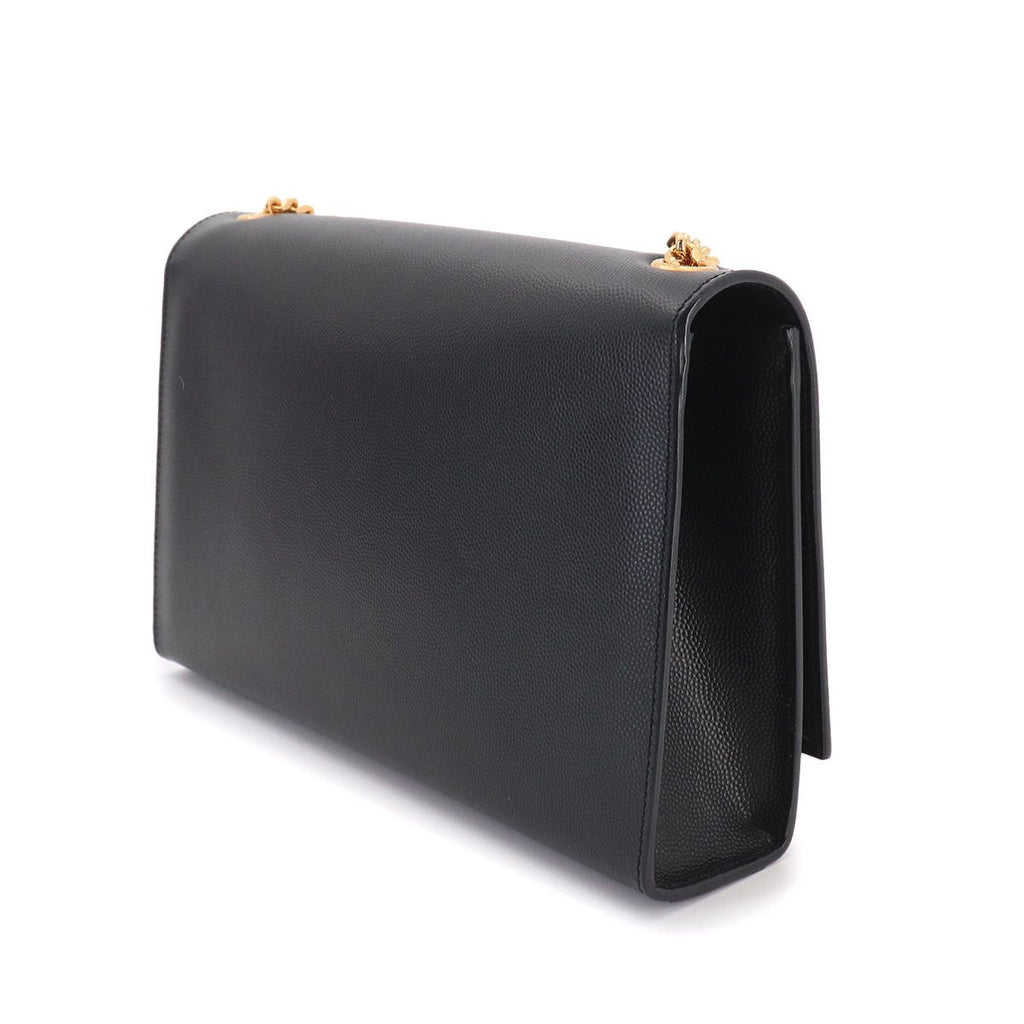Saint Laurent Kate Chain Shoulder Bag Leather Black Medium — view 4