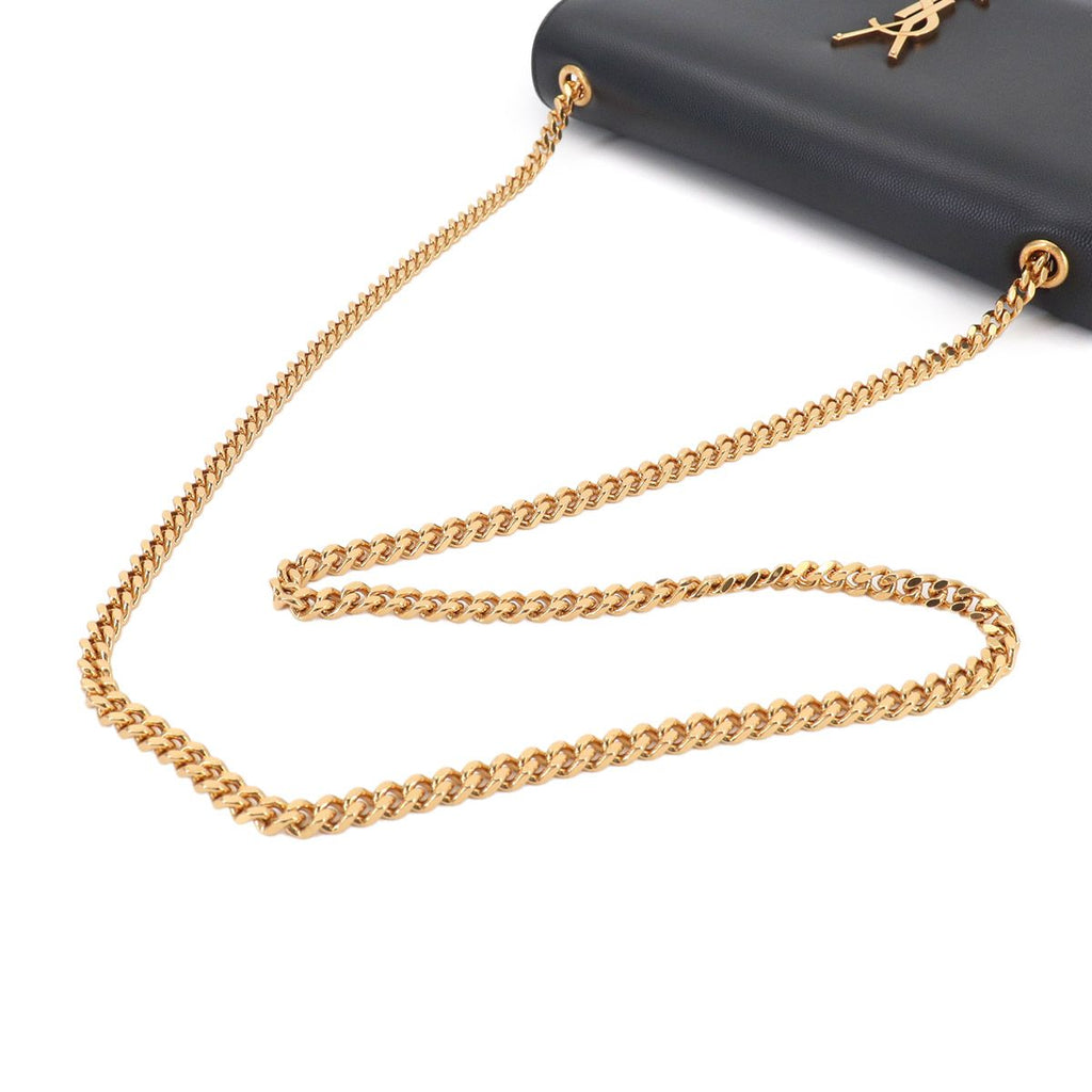 Saint Laurent Kate Chain Shoulder Bag Leather Black Medium — view 6
