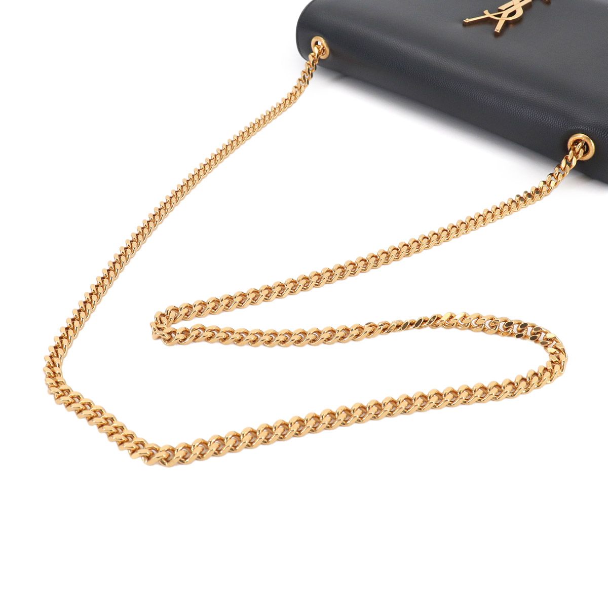 Saint Laurent Kate Chain Shoulder Bag Leather Black Medium — view 6