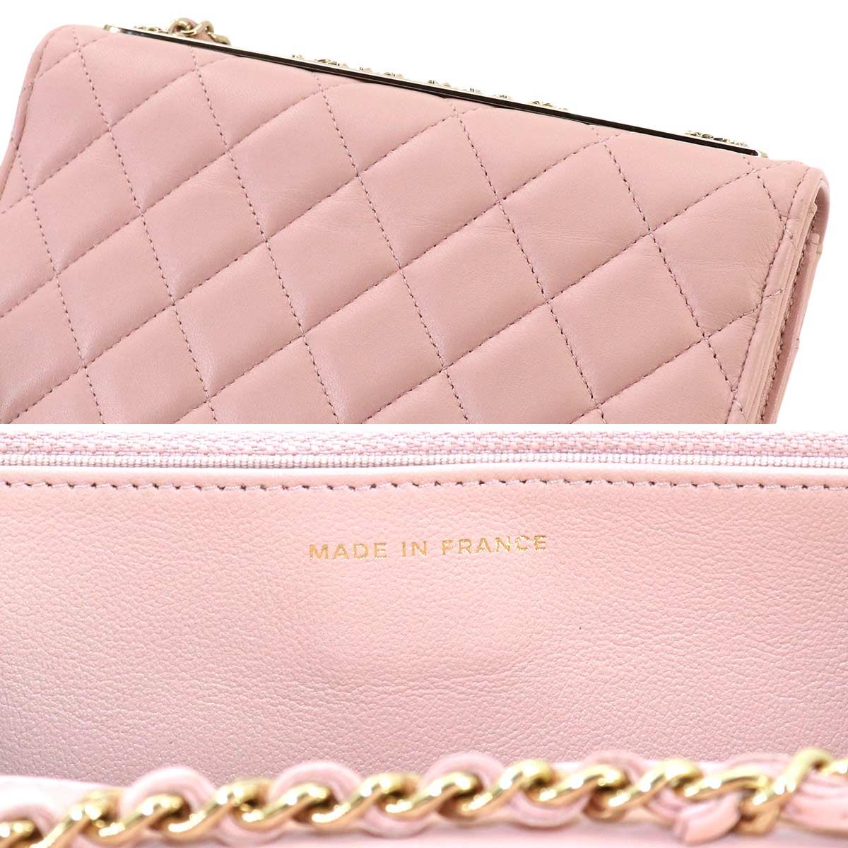 Chanel Trendy CC Chain Wallet Lambskin Pink Gold Shoulder — view 9