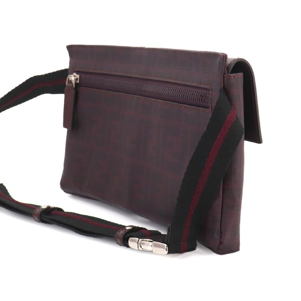 Fendi Zucca Belt Bag Leather Bordeaux Silver — view 3