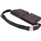 Fendi Zucca Belt Bag Leather Bordeaux Silver — view 5