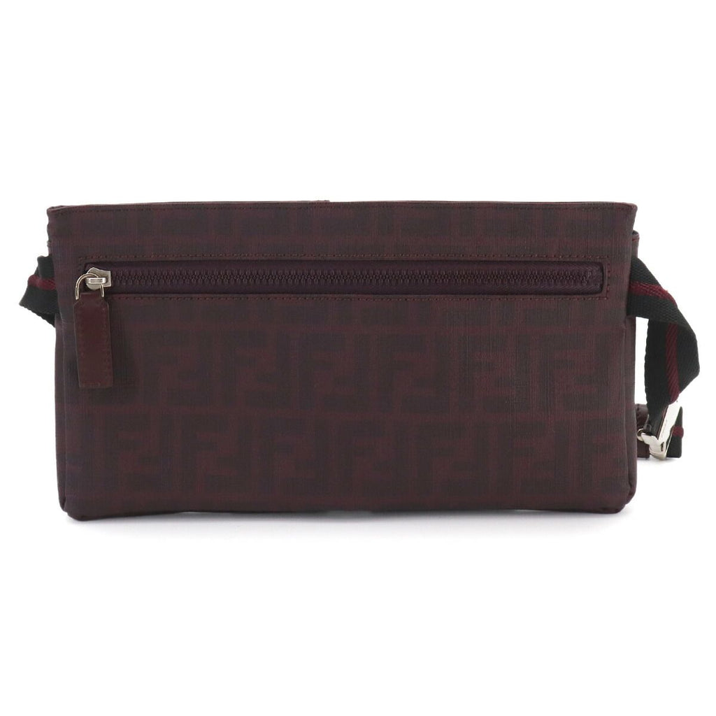 Fendi Zucca Belt Bag Leather Bordeaux Silver — view 2