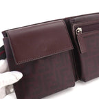 Fendi Zucca Belt Bag Leather Bordeaux Silver — view 8