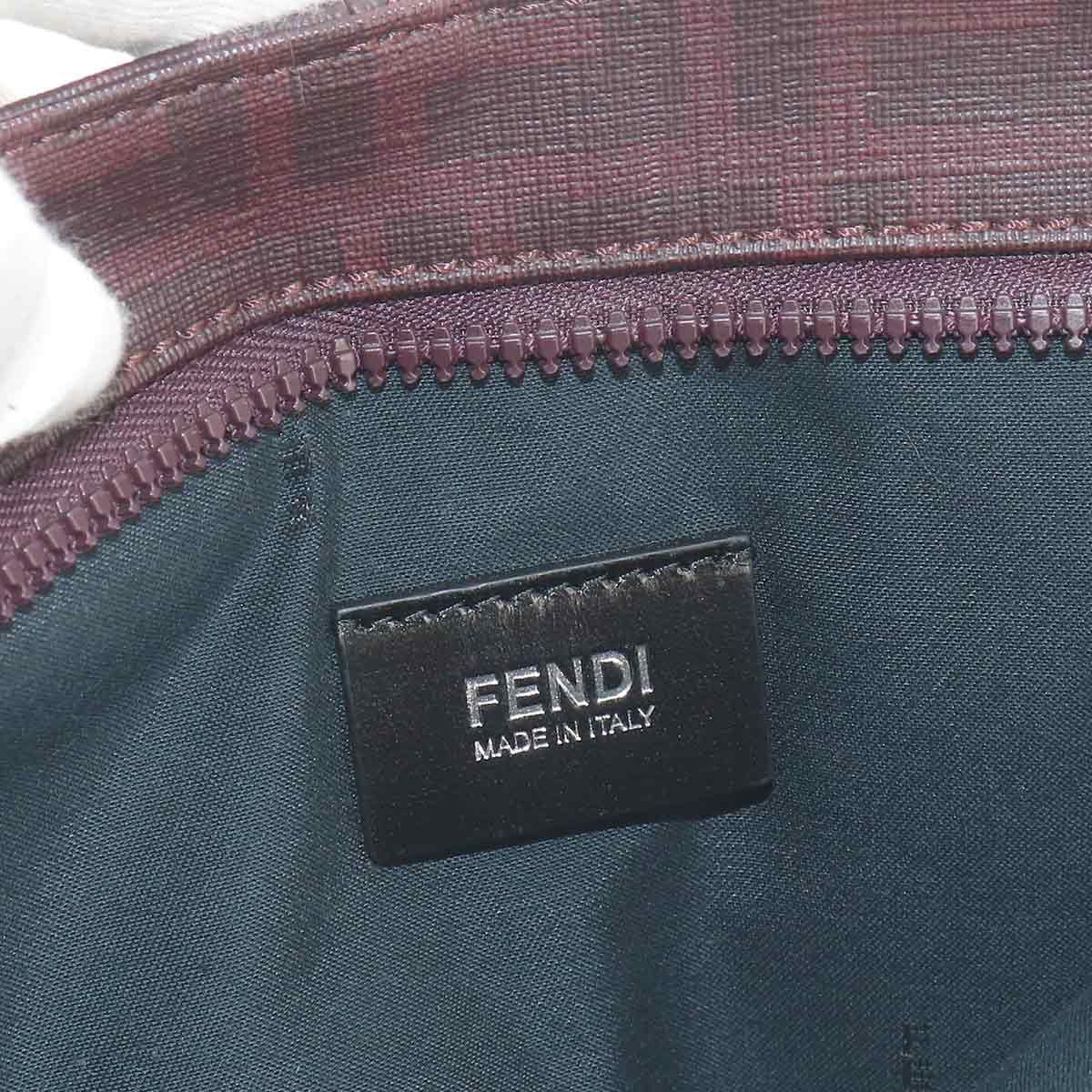 Fendi Zucca Belt Bag Leather Bordeaux Silver — view 7