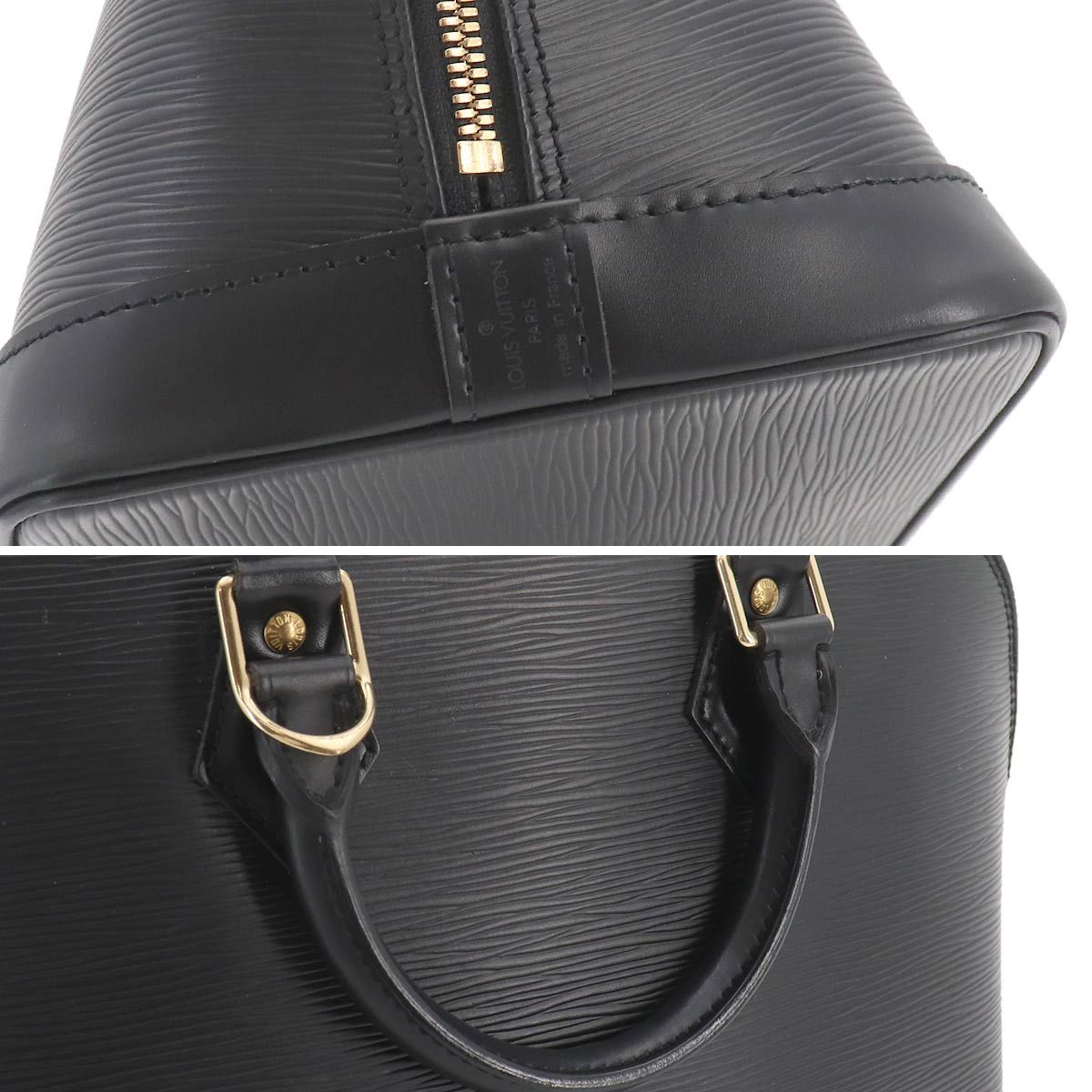 Louis Vuitton Epi Alma PM Hand Bag Leather Noir Gold — view 8