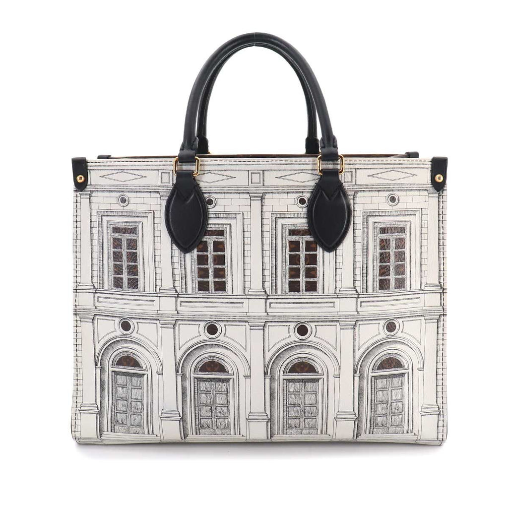 Louis Vuitton Fornasetti On The Go MM 2-Way Tote Shoulder Bag Monogram Leather — view 2