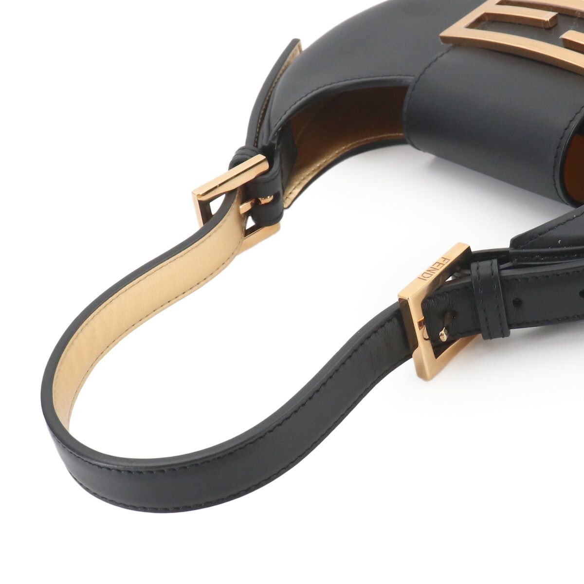 Fendi Cookie Mini Hand Bag Leather Black Gold — view 5